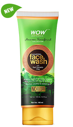 WOW Skin Science Amazon Rainforest Mineral Face Wash with Red Volcanic Clay