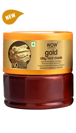 WOW Skin Science Gold Clay Face Mask which fade scars and remove dullness.