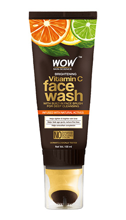WOW Skin Science Brightening Vitamin C Face Wash Tube with Brush